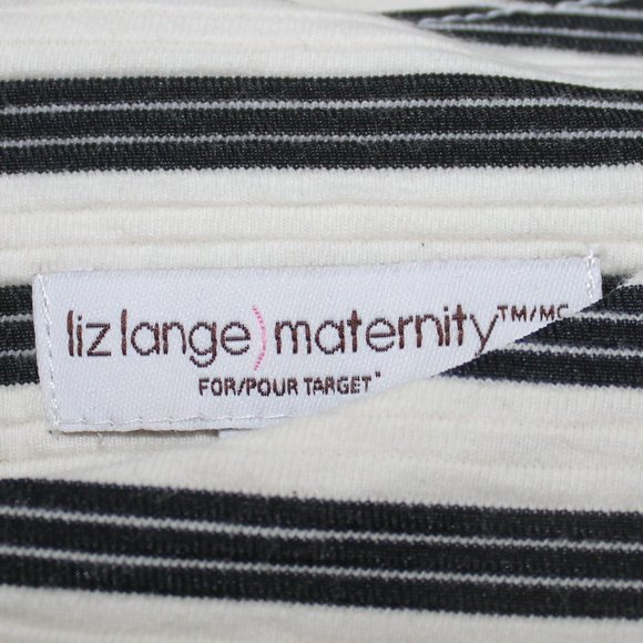 Sleeveless Maternity Dress Women's Black/Cream Striped - Picture 3 of 6